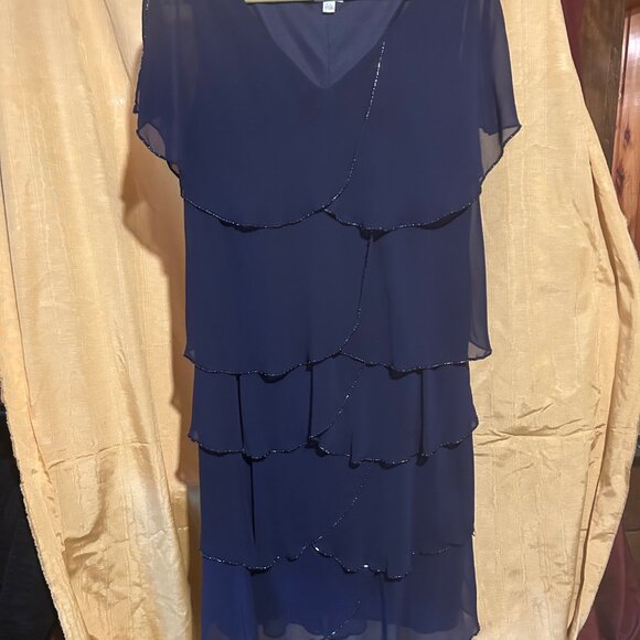 Patra Tiered Beaded Evening Dress - Picture 1 of 5